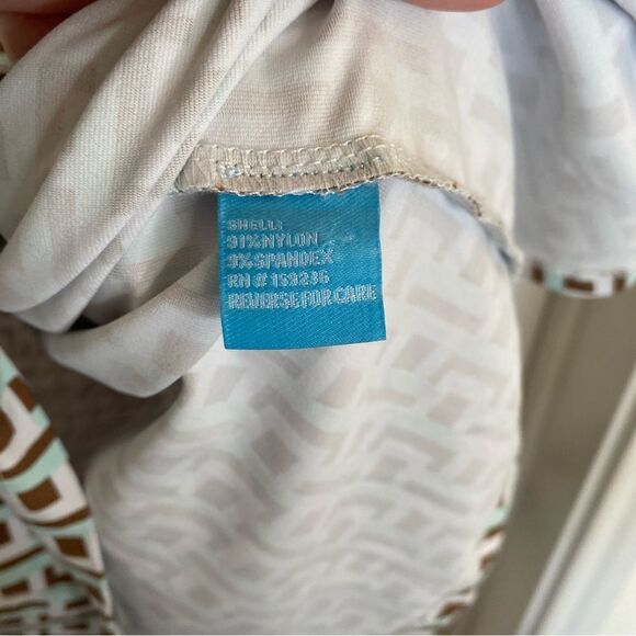 J. MCLAUGHLIN Brynn Dress Mint Brown Geometric Print Catalina Cloth Size XS - Picture 5 of 6